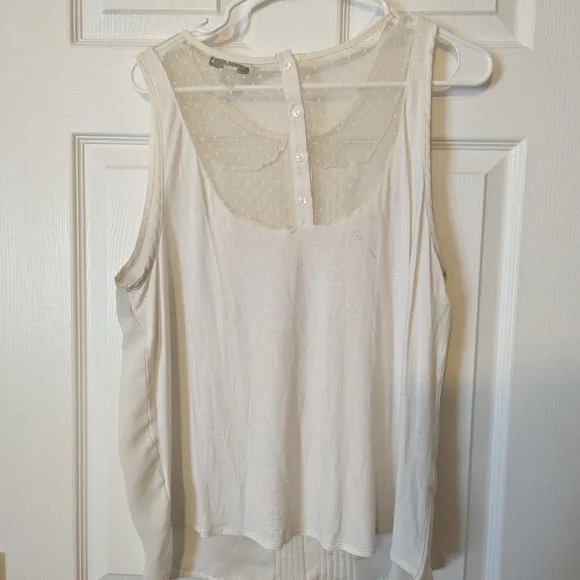 XL Lauren Conrad White/Cream Lace Tank - Picture 4 of 5